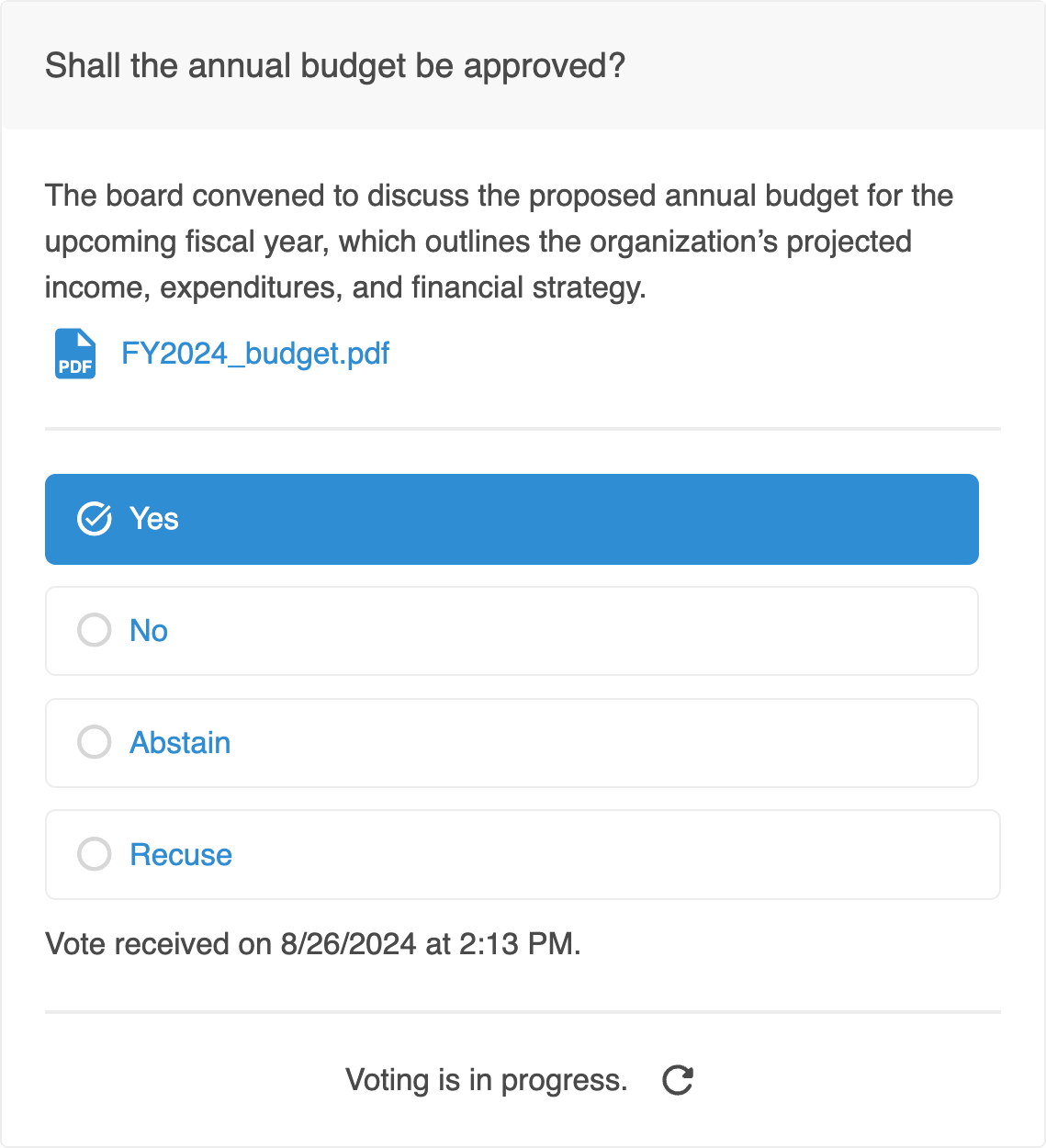 BoardSpot Voting